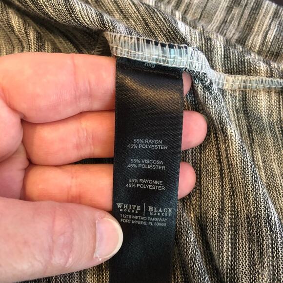 WHBM black white gray marled long open front cardigan size Extra Small XS - Picture 8 of 13